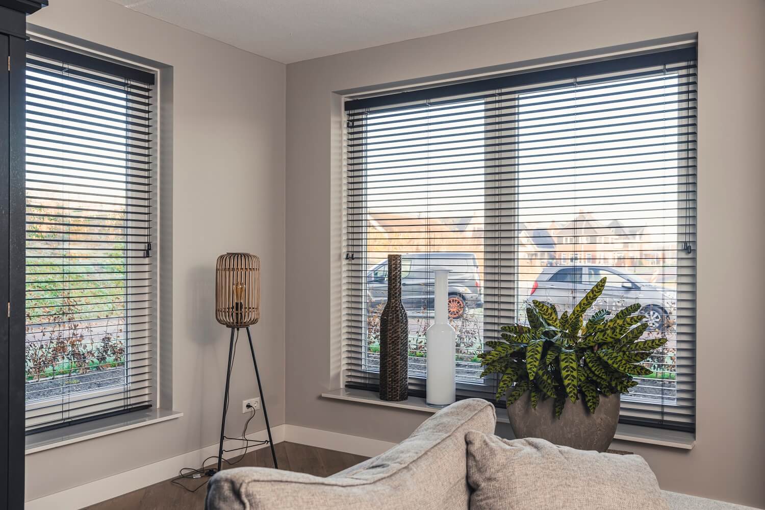 Vast glas | 3 vakken verticaal | hout