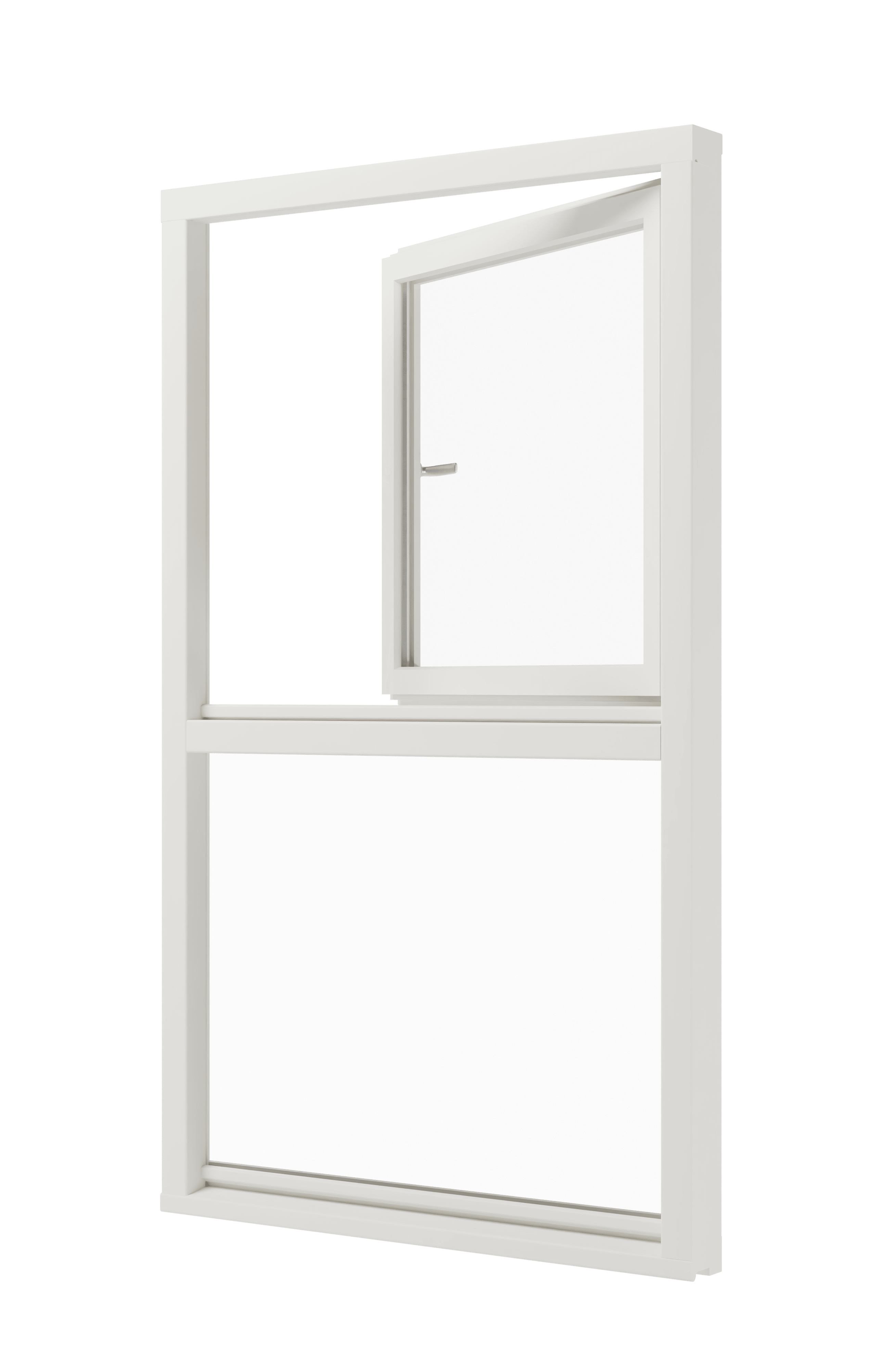 Draaikiepraam (onder) en vast glas - hout