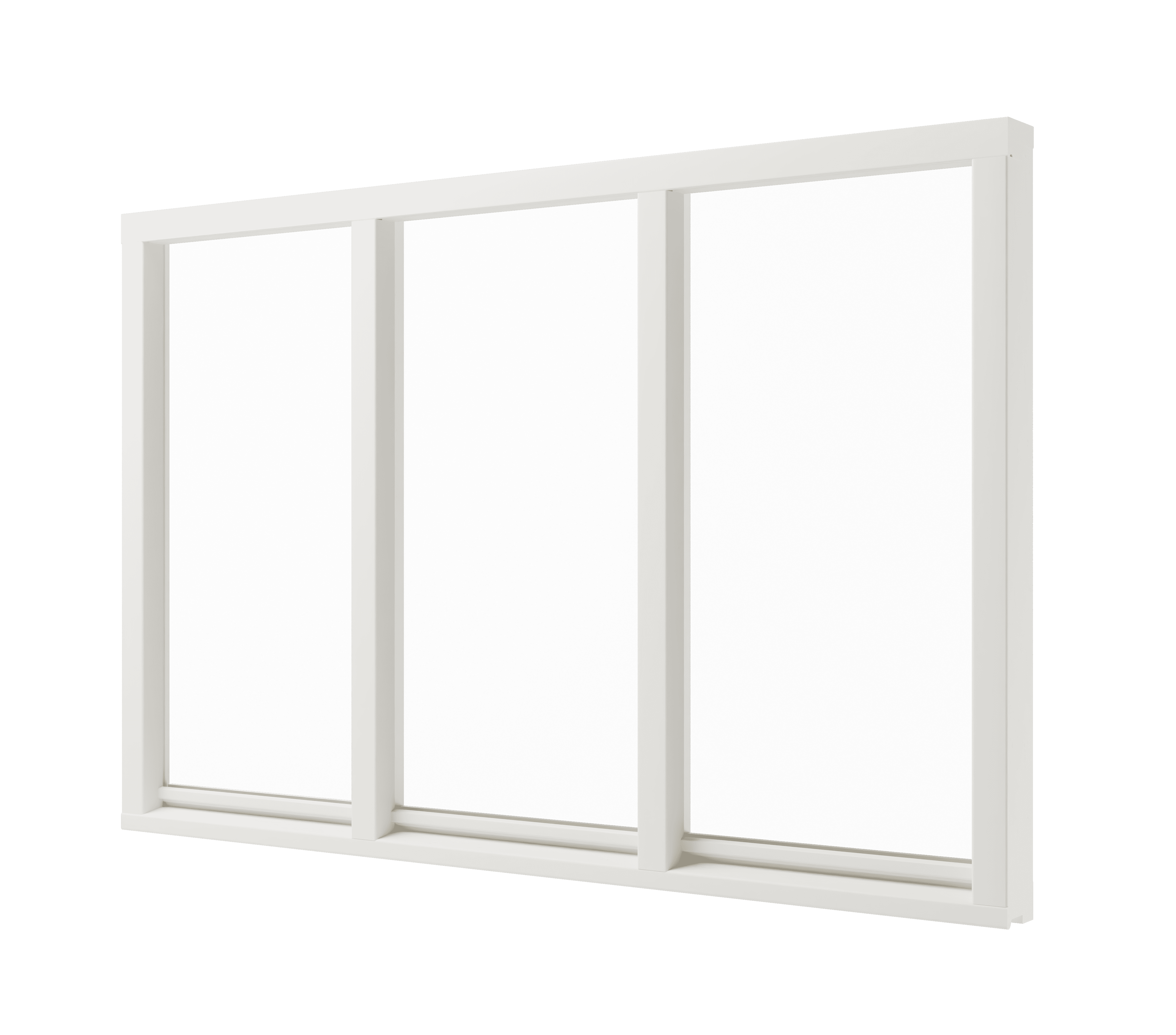 Vast glas 3 vakken - hout