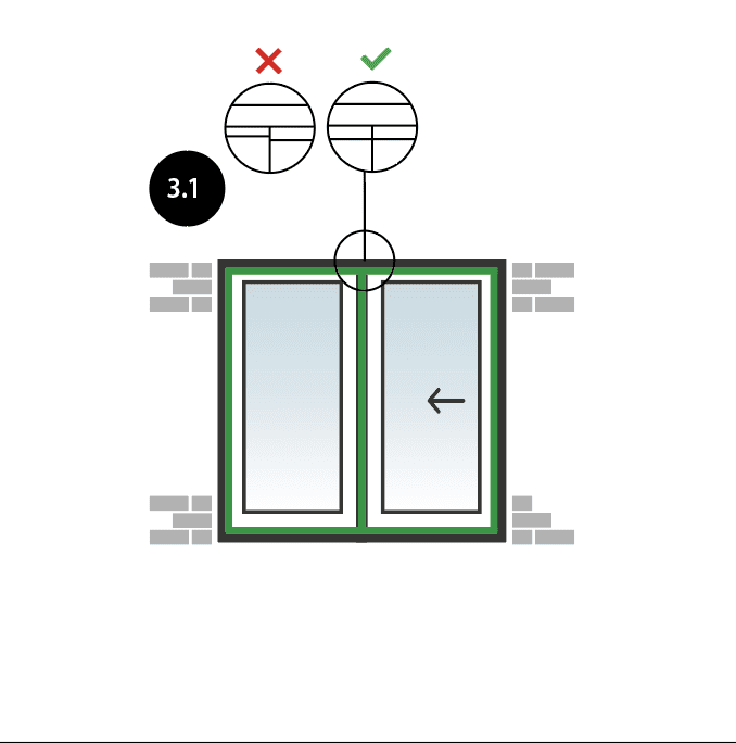 montagetips houten schuifpui stap 3.1 haaks stellen